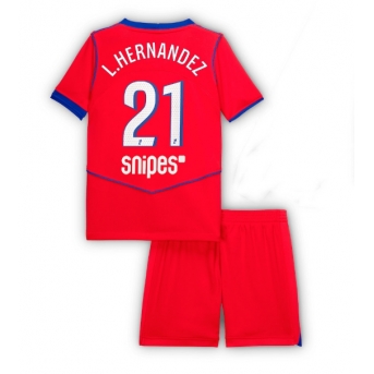 Billige Fotballdrakt Paris Saint-Germain Lucas Hernandez #21 Replika Tredjedraktsett Barn 2025-26 Kortermet (med bukser)